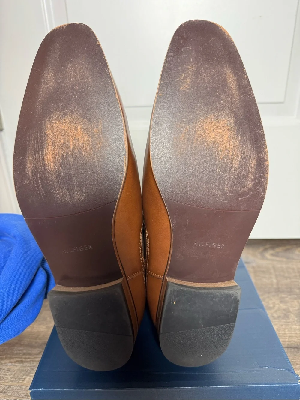Tommy Hilfiger Tyler Chelsea Boots Cognac Brown Leather Men’s 10.5